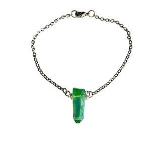 Green Rainbow Aura Quartz Bracelet